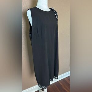 Chelsea Rose Black Polka Dot Trim Dress – Size 18